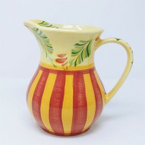 Gail Pittman Ceramic Serving Pitcher "Seina" Tuscan Style Pattern Vintage Decor